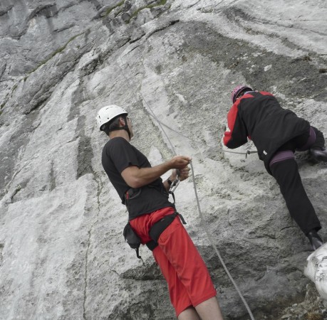 Foto Im Klettergarten "Schärtenwand" beim Kletterkurs in den Berchtesgadener Alpen