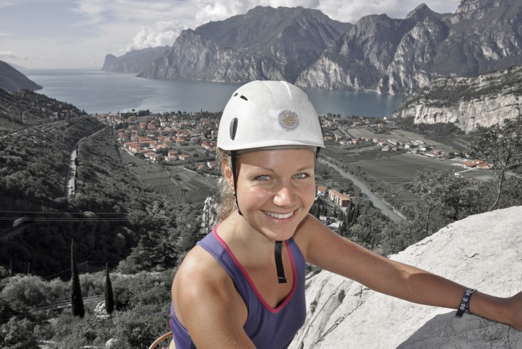 Foto vom Klettern in Belvedere mit guten Aussichten auf den Gardasee