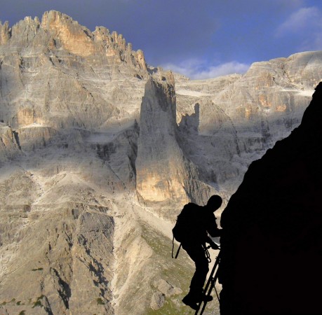 Foto auf dem Rotwandklettersteig in den Sextener Dolomiten